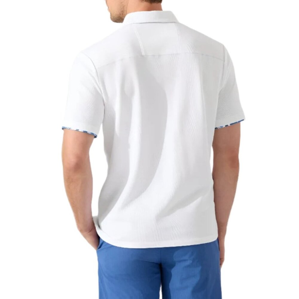 Tommy Bahama Men's Small Fiesta Fronds Five O'Clock IslandZone Polo Shirt White - Picture 2 of 7